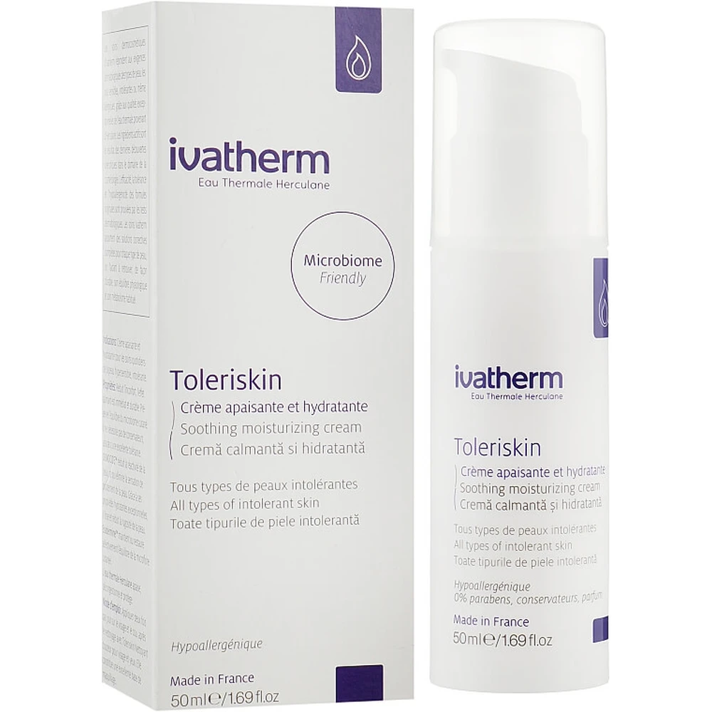Крем для лица Ivatherm Toleskin Успокаивающий, увлажняющий для всех типов чувствительной кожи, 50 мл: цены и характеристики