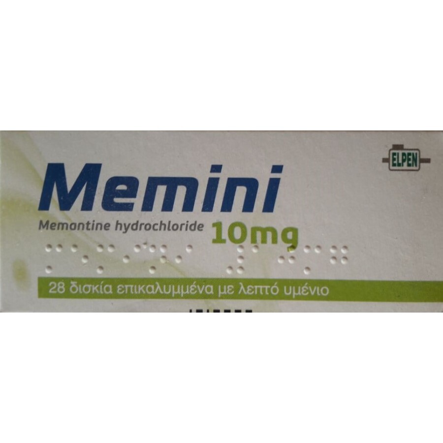 Меміні (Memini) 10 мг № 28 таблеток: ціни та характеристики