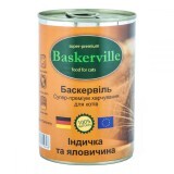 Консерва для кішок Baskerville Super Premium з індичкою та яловичиною 400 г