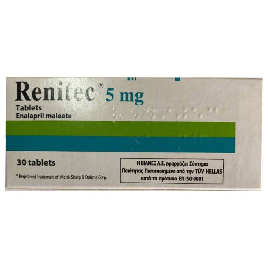 Ренитек (Renitec) 5 мг №30 таблеток - заказать с доставкой, цена .