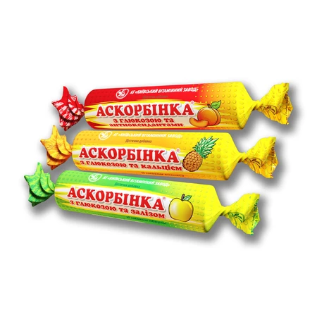 Аскорбинка таблетки с глюкозой и кальцием со вкусом ананаса 12 упаковок 10 таблеток: цены и характеристики