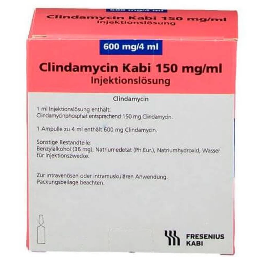 Клиндамицин (Clindamycin Kabi) 600 мг/4 мл № 5 ампул: цены и характеристики