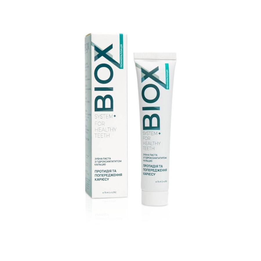 Зубная паста BIOX с гидроксиапатитом кальция 75 мл: цены и характеристики