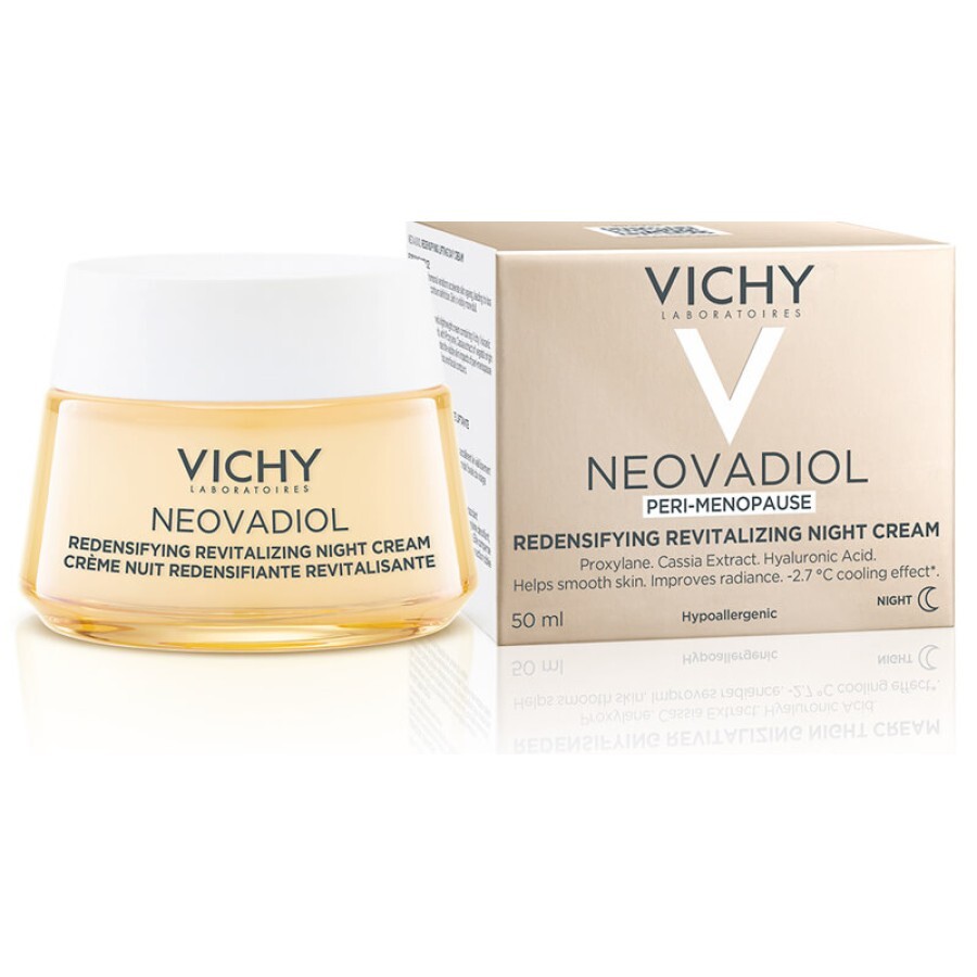 Крем-догляд Vichy Neovadiol нічний антивіковий з охолоджувальним ефектом для збільшення щільності та відновлення тонусу шкіри обличчя, 50 мл: ціни та характеристики
