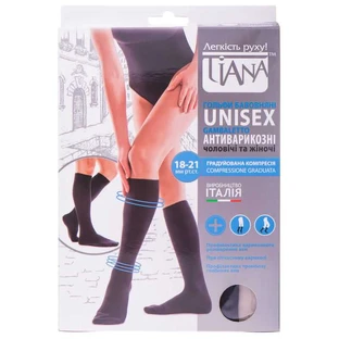 Гольфи компресійні Tiana 850 Unisex компресія 18-21 мм рт ст, 140 den, колір чорний, розмір 6