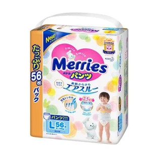 Підгузки-трусики Merries розмір L 9-14 кг, 56 шт
