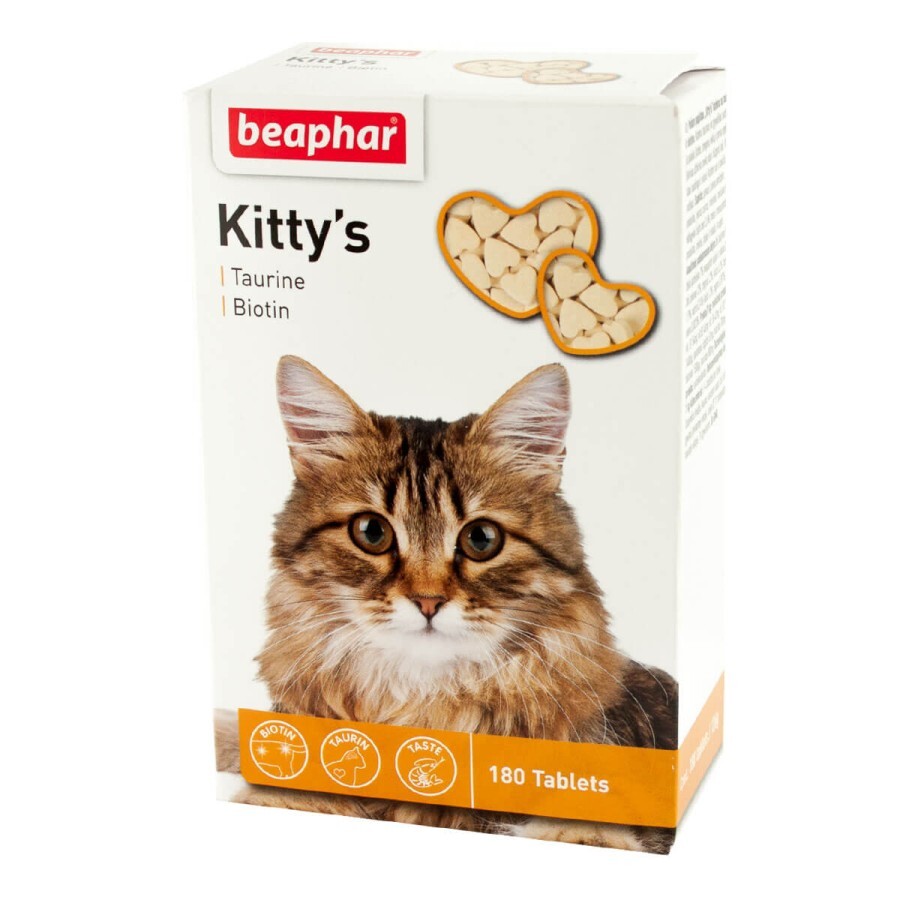 Вітаміни для кішок Beaphar Kittys Taurin & Biotin з таурином і біотином 180 шт: ціни та характеристики
