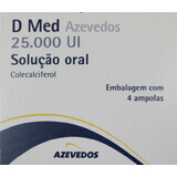 Д Мед (D Med) пероральный раствор 25000 ЕД № 4 ампулы, действующее вещество: холекальциферол