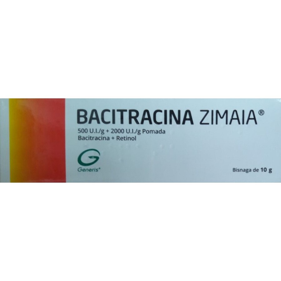 Бацитрацин (Bacitracina Zimaia) мазь 10 гр, діюча речовина: бацитрацин (500 МО/г) і ретинол (вітамін А) (2000 МО/г): ціни та характеристики