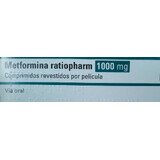 Метформін (Metformina ratiopharm) 1000 мг № 20 таблеток, діюча речовина: метформін
