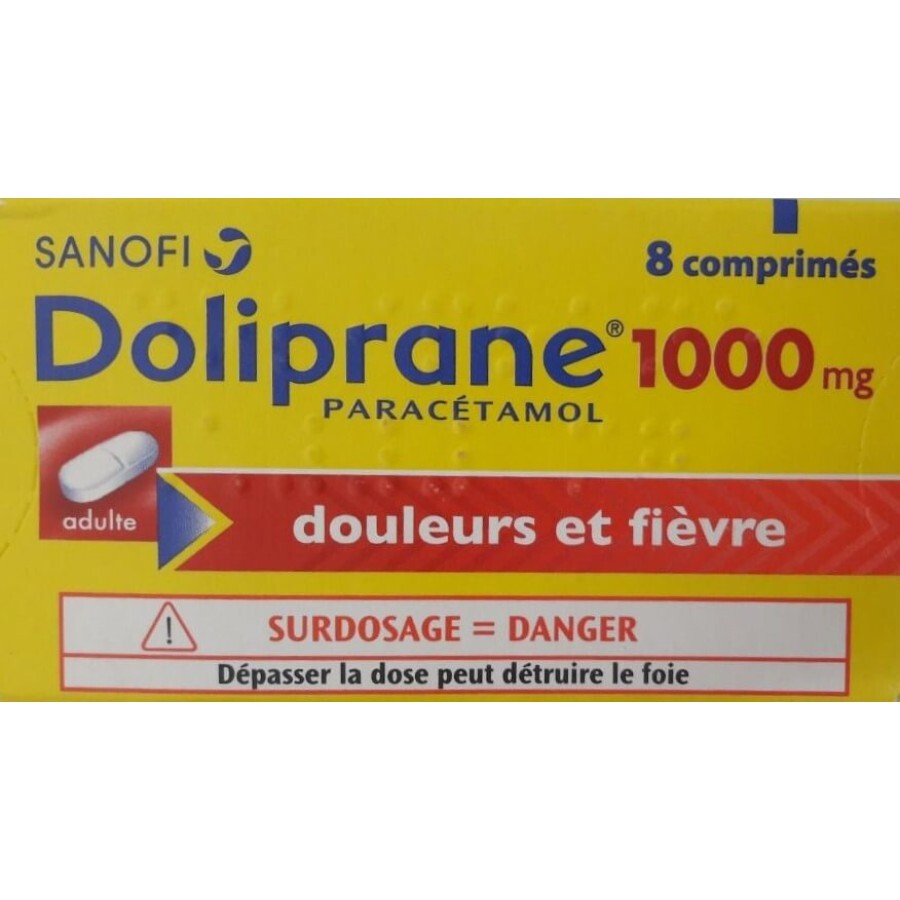 Долипран (Doliprane) 1000 мг №8 таблеток, действующее вещество: парацетамол: цены и характеристики