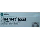 Синемет (Sinemet) 25/100 мг №20 таблеток, действующее вещество: карбидопа, леводопа