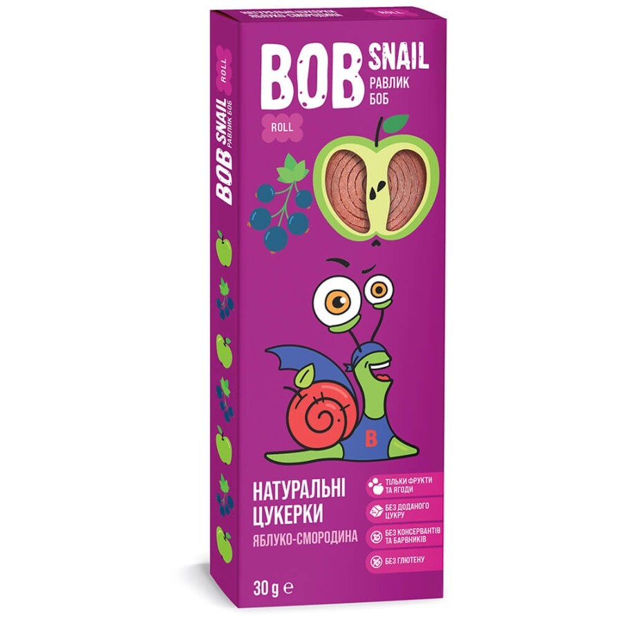 Цукерки Bob Snail Яблуко + Чорна смородина 30 г: ціни та характеристики
