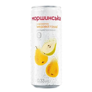 Минеральная вода Моршинская с ароматом Медовой груши 0.33 л банка
