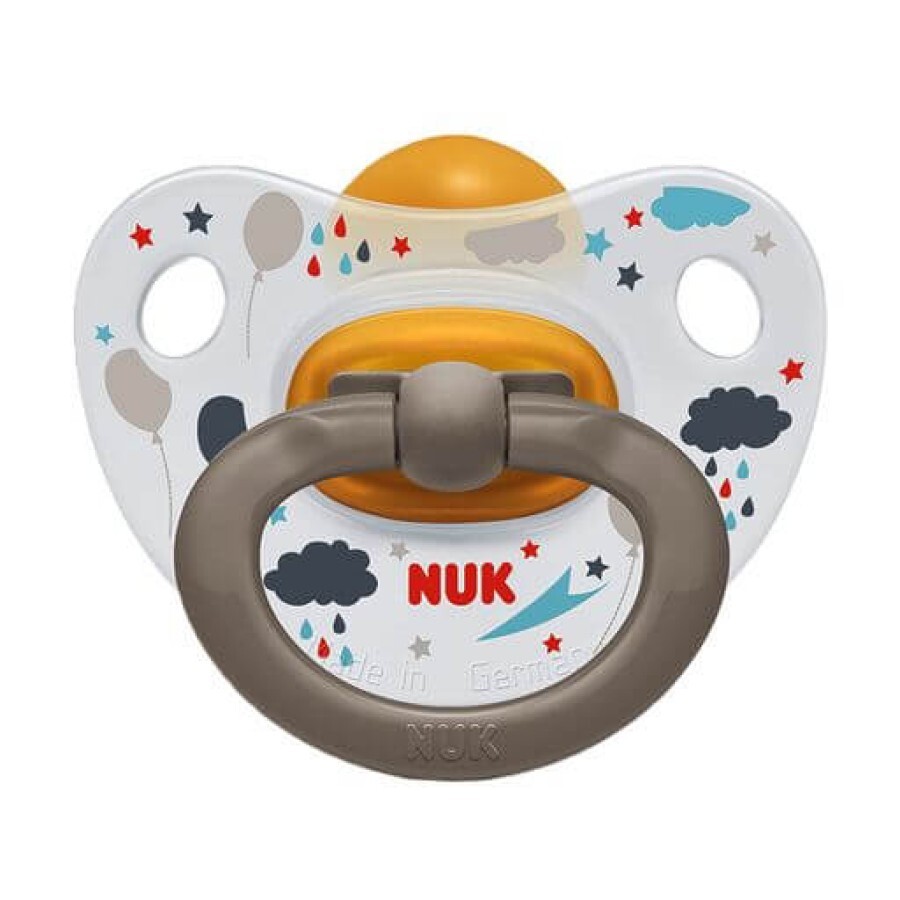 Пустышка латексная NUK Happy Kids от 18 месяцев Серая: цены и характеристики