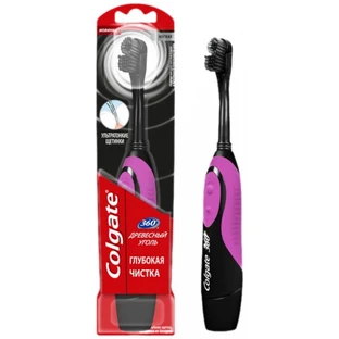 Электрическая зубная щетка Colgate 360 Древесный уголь мягкая №1