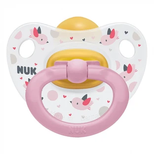 Пустушка Nuk Happy Kids Пташки, 6-18 міс., рожева