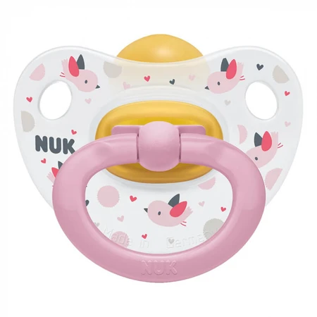 Пустушка Nuk Happy Kids Пташки, 6-18 міс., рожева: ціни та характеристики