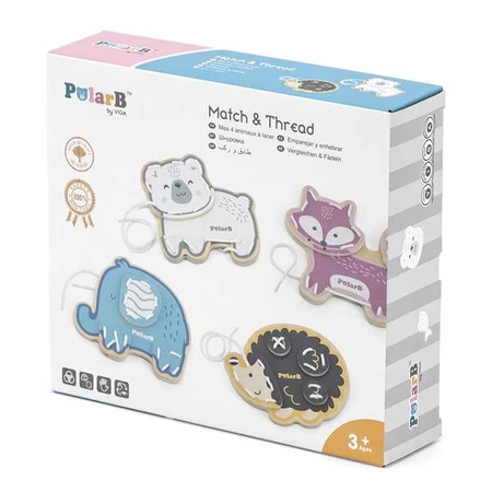Развивающая игрушка Viga Toys Шнуровка PolarB Зверята 4 шт.: цены и характеристики