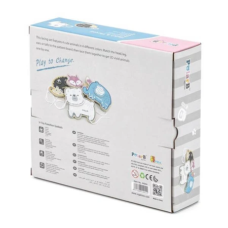 Развивающая игрушка Viga Toys Шнуровка PolarB Зверята 4 шт.: цены и характеристики