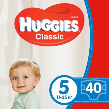 Подгузники Huggies Classic 5 (11-25 кг) Jumbo 40 шт