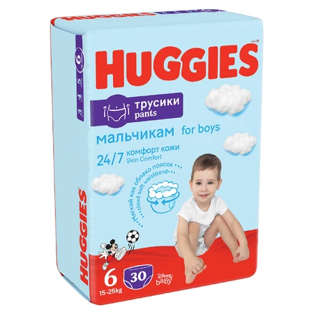 Подгузники-трусики Huggies Pants 6 Jumbo (15-25 кг) для мальчиков 30 шт: цены и характеристики