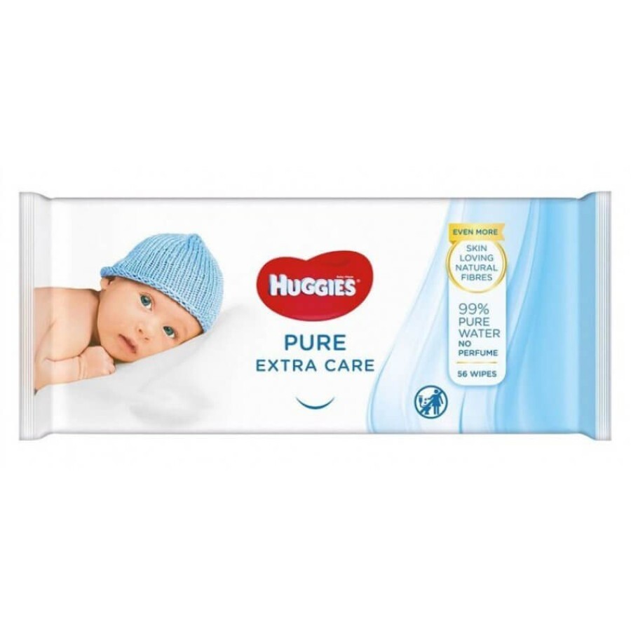 Детские влажные салфетки Huggies Pure Extra Care 56шт: цены и характеристики