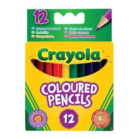 Карандаши цветные Crayola 12 коротких цветных карандашей