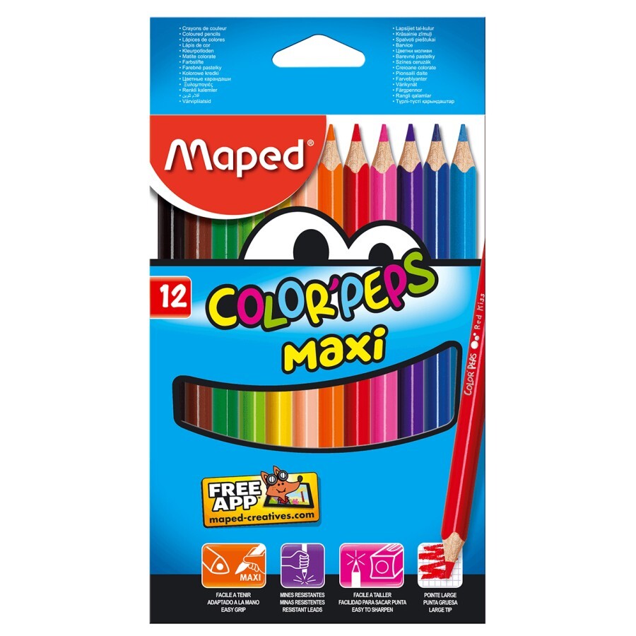 Карандаши цветные ZiBi Color Peps Maxi 12 цв.: цены и характеристики
