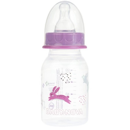 Пляшечка для годування Baby-Nova Декор 120 мл Рожевий