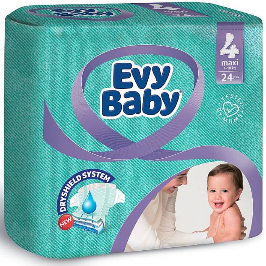 Подгузники Evy Baby Maxi Размер 4 (7-18 кг) 24 шт: цены и характеристики