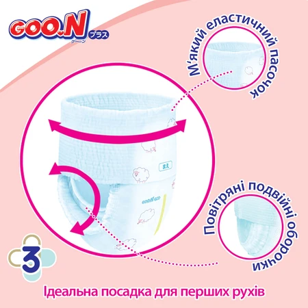 Подгузники GOO.N Plus Трусики 6-12 кг M унисекс 58 шт: цены и характеристики