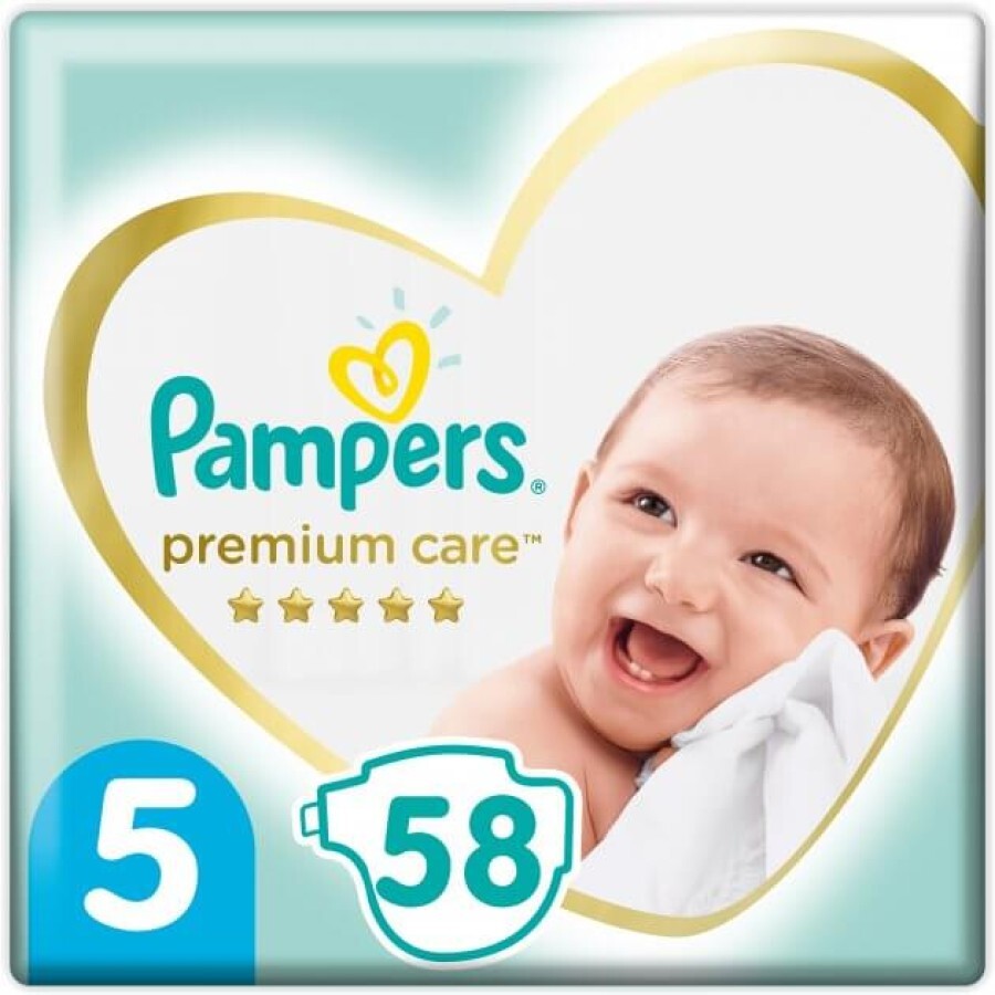 Підгузки Pampers Premium Care Junior Розмір 5 (11-16 кг) 58 шт: ціни та характеристики