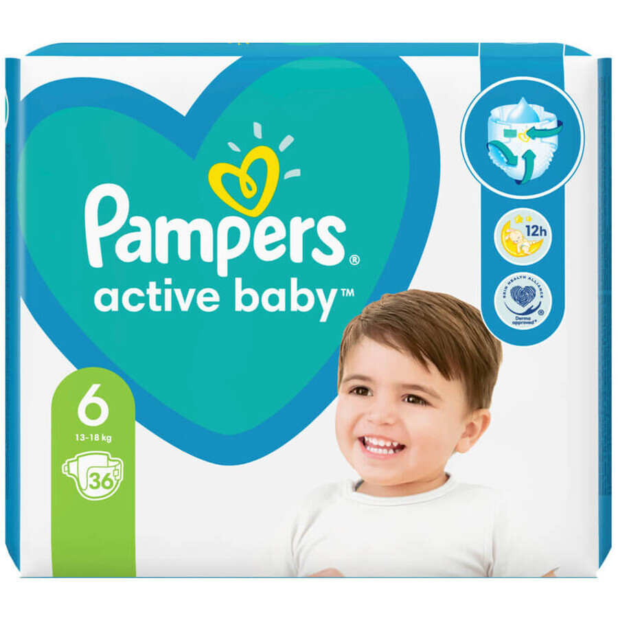 Підгузки Pampers Active Baby Giant Розмір 6 (13-18 кг) 36 шт: ціни та характеристики
