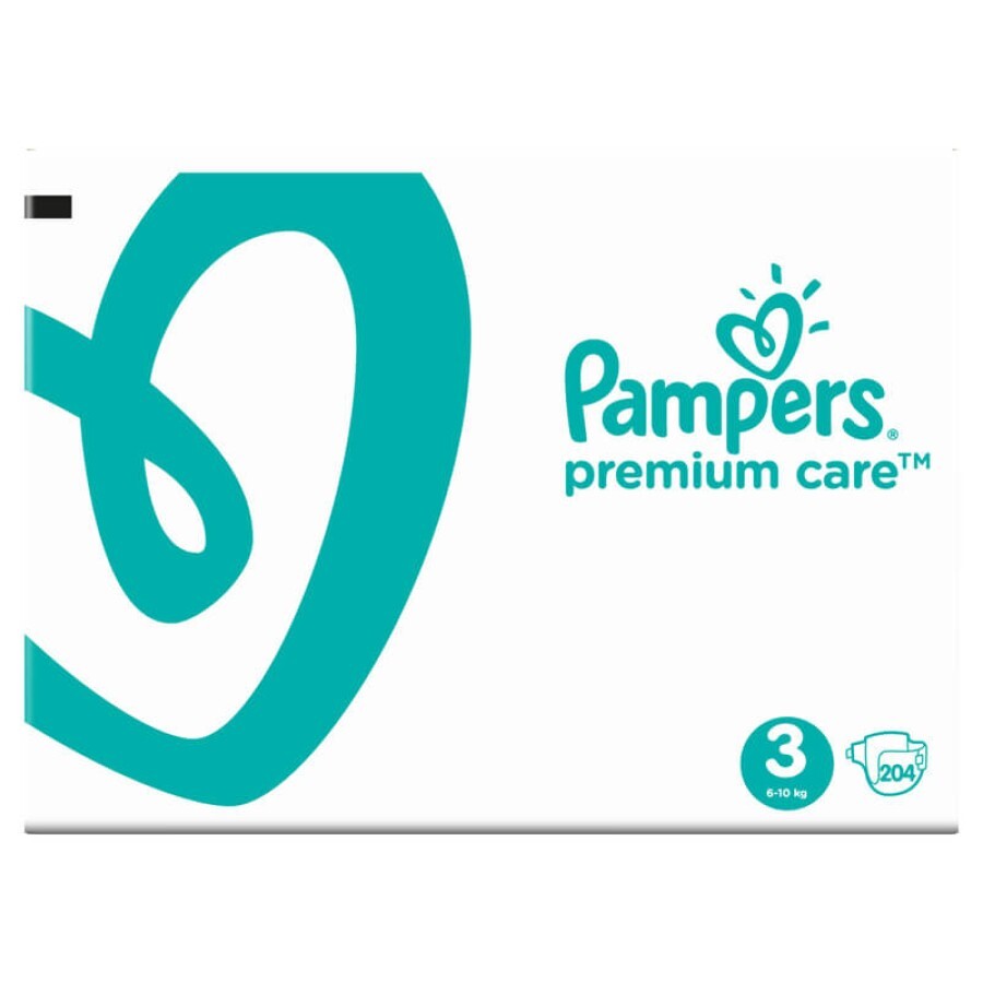 Подгузники Pampers Premium Care Midi Размер 3 (6-10 кг), 204 шт: цены и характеристики