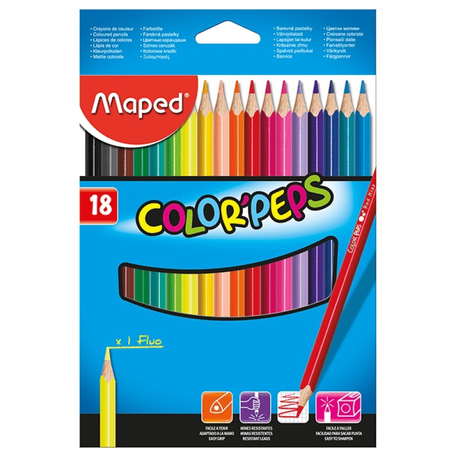Олівці кольорові Maped Color Peps Classic 18 кол: ціни та характеристики