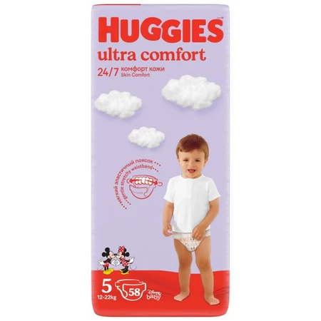 Підгузки Huggies Ultra Comfort 5 (12-22 кг) Mega 58 шт: ціни та характеристики