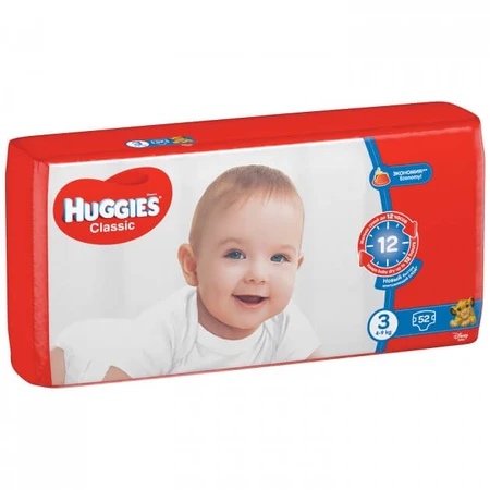 Подгузники Huggies Classic 3 (4-9кг) Jumbo 52 шт: цены и характеристики