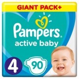Подгузники Pampers Active Baby Maxi Размер 4 (9-14 кг), 90 шт