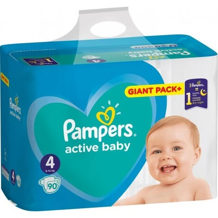 Подгузники Pampers Active Baby Maxi Размер 4 (9-14 кг), 90 шт: цены и характеристики