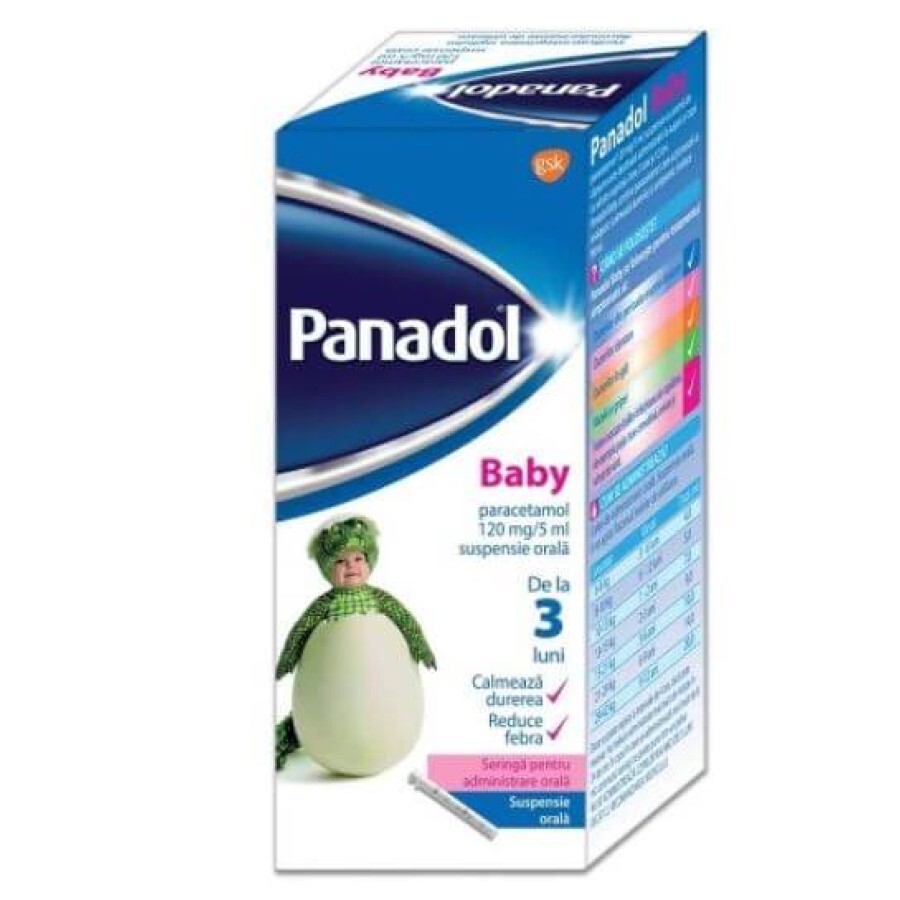 Панадол Бебі (Panadol Baby), 120 мг/ 5 мл флакон 100 мл, від 3 місяців, Gsk: ціни та характеристики