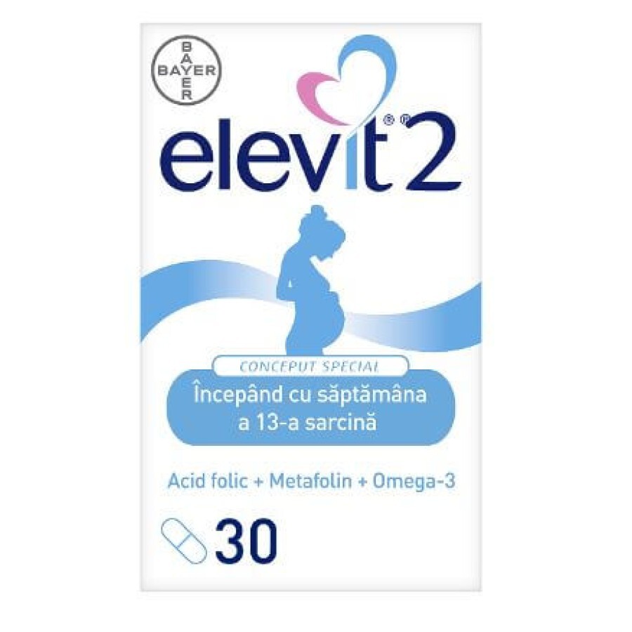 Елевіт 2 (Elevit 2) мультивітамін, 30 капсул, Bayer: ціни та характеристики