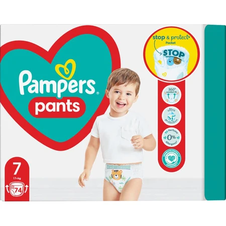 Підгузки Pampers трусики Pants Giant Розмір 7 (17+ кг) 74 шт: ціни та характеристики