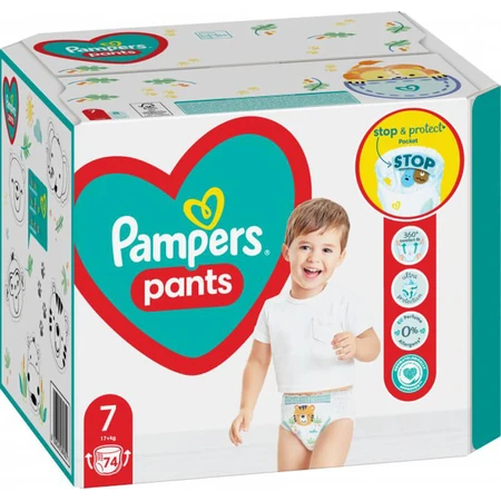 Підгузки Pampers трусики Pants Giant Розмір 7 (17+ кг) 74 шт: ціни та характеристики