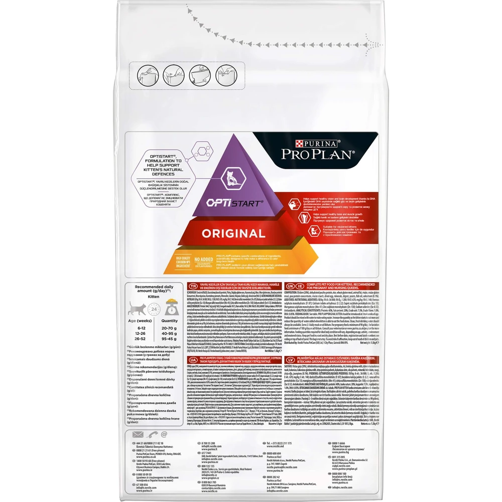 Сухой корм для кошек Purina Pro Plan Original Kitten до 12 месяцев с курицей 1.5 кг: цены и характеристики