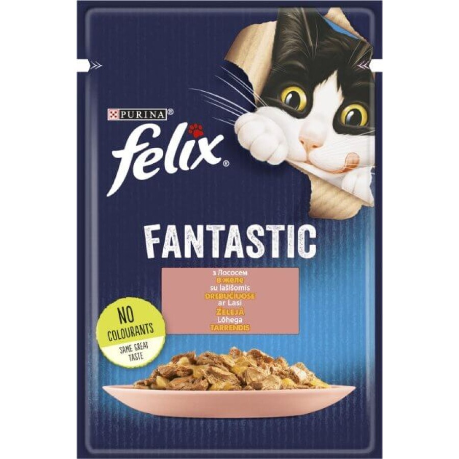 Влажный корм для кошек Purina Felix Fantastic с лососем в желе 85 г: цены и характеристики