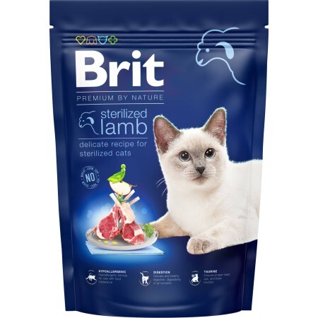 Сухий корм для кішок Brit Premium by Nature Cat Sterilized Lamb 800 г