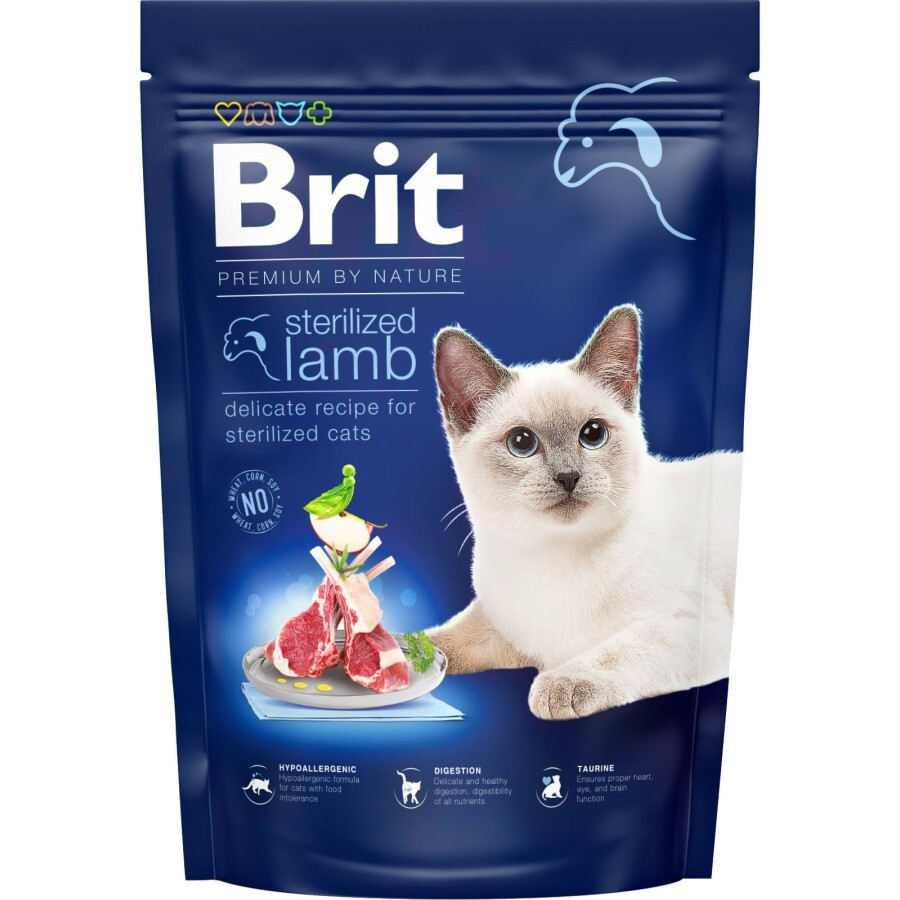 Сухий корм для кішок Brit Premium by Nature Cat Sterilized Lamb 800 г: ціни та характеристики