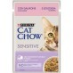 Влажный корм для кошек Purina Cat Chow Sensitive с лососем и цуккини в желе 85г
