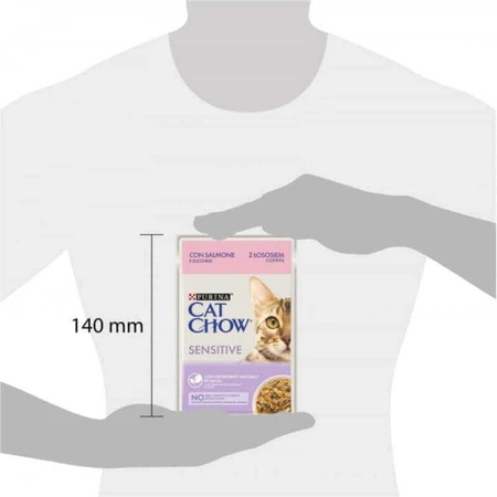 Вологий корм для кішок Purina Cat Chow Sensetive з лососем та цукіні в желе 85г: ціни та характеристики